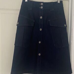 Massimo Dutti Navy Blue DenimButton-Front Skirt size 4